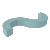 Pro Series Upholstered S Curve Ottoman 18 Height 6 Pack Color Sky Blue by Factory Direct Partners