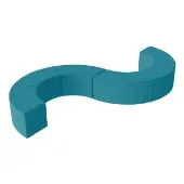 Pro Series Upholstered S Curve Ottoman 18 Height 6 Pack Color Teal by Factory Direct Partners