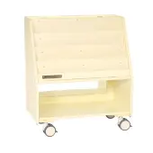 Smart Switch 4 Shelf Book Display with Storage Reversible Felt Mirror Board by Environments