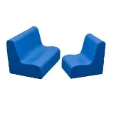Happy Hangout Contour Chair and Sofa Set Deep Water Color Blue by Children s Factory