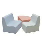 Happy Hangout Medium Contour Seating Set of 3 Classroom and Playroom Soft Seating Color Gray by Children s Factory