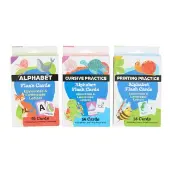 Literacy Flash Cards Alphabet Printing and Cursive Practice 3 deck set by Shell Education