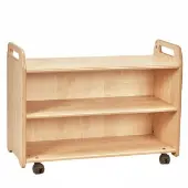 Mobile Shelf Storage Unit with Display and Mirror Back 26 H by Millhouse