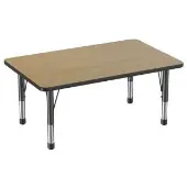 30 x 48 Rectangle T Molding Activity Table with Adjustable Chunky Legs Pasadena Oak Black by Really Good Stuff LLC