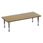 30 x 72 Rectangle T Molding Activity Table with Adjustable Chunky Legs Pasadena Oak Black by Factory Direct Partners