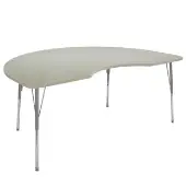 48 x 72 Kidney La Madera Activity Table with Standard Legs Sanddrift Silver by Factory Direct Partners