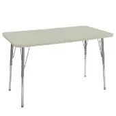 24 x 48 Rectangle La Madera Activity Table with Standard Legs Sanddrift Silver by Factory Direct Partners