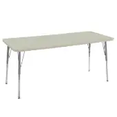 30 x 72 Rectangle La Madera Activity Table with Standard Legs Sanddrift Silver by Factory Direct Partners