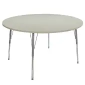 48 Round La Madera Activity Table with Standard Legs Sanddrift Silver by Factory Direct Partners