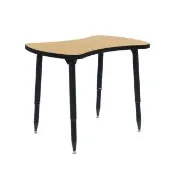 Adapte 25 x 37 Bowtie Thermofused Activity Table with Adjustable Tapered Legs Color Maple Top with Black Edge by Factory Direct Partners