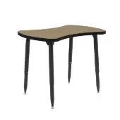 Adapte 25 x 37 Bowtie Thermofused Activity Table with Adjustable Tapered Legs Color Oak Top with Black Edge by Factory Direct Partners