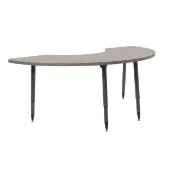 Adapte 36 x 72 Half Moon Thermofused Activity Table with Adjustable Tapered Legs Color Gray by Factory Direct Partners