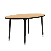 Adapte 30 x 60 Oval Thermofused Activity Table with Adjustable Tapered Legs Color Maple Top with Black Edge by Factory Direct Partners