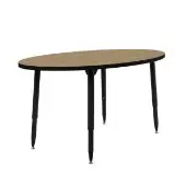 Adapte 30 x 60 Oval Thermofused Activity Table with Adjustable Tapered Legs Color Oak Top with Black Edge by Factory Direct Partners