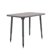 Adapte 24 x 36 Rectangle Thermofused Activity Table with Adjustable Tapered Legs Color Gray by Factory Direct Partners