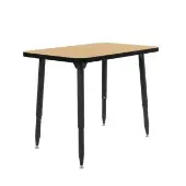 Adapte 24 x 36 Rectangle Thermofused Activity Table with Adjustable Tapered Legs Color Maple Top with Black Edge by Factory Direct Partners