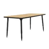 Adapte 30 x 60 Rectangle Thermofused Activity Table with Adjustable Tapered Legs Color Maple Top with Black Edge by Factory Direct Partners