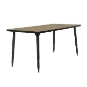 Adapte 30 x 60 Rectangle Thermofused Activity Table with Adjustable Tapered Legs Color Oak Top with Black Edge by Factory Direct Partners