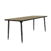 Adapte 30 x 72 Rectangle Activity Table with Adjustable Tapered Legs Color Oak Top with Black Edge by Factory Direct Partners