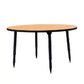 Adapte 48 Round Thermofused Activity Table with Adjustable Tapered Legs Color Maple Top with Black Edge by Factory Direct Partners