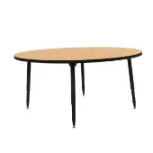 Adapte 60 Round Thermofused Activity Table with Adjustable Tapered Legs Color Maple Top with Black Edge by Factory Direct Partners