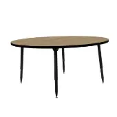 Adapte 60 Round Thermofused Activity Table with Adjustable Tapered Legs Color Oak Top with Black Edge by Factory Direct Partners