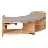 Low 90 Open Curved Bench with Cushion by Millhouse