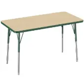 24 x 48 Rectangle Activity Table with Standard Legs Color Green by Factory Direct Partners