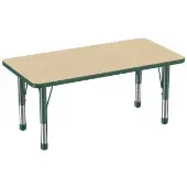 24 x 48 Rectangle Activity Table with Adjustable Chunky Legs Color Green by Factory Direct Partners