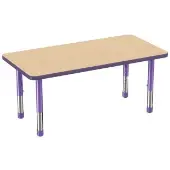 24 x 48 Rectangle Activity Table with Adjustable Chunky Legs Color Purple by Factory Direct Partners