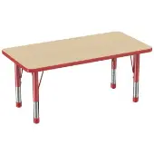 24 x 48 Rectangle Activity Table with Adjustable Chunky Legs Color Red by Factory Direct Partners