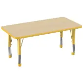24 x 48 Rectangle Activity Table with Adjustable Chunky Legs Color Yellow by Factory Direct Partners