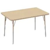 30 x 48 Rectangle T Molding Activity Table with Adjustable Standard Swivel Glide Legs Color Sand by Factory Direct Partners