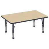 30 x 48 Rectangle Woodgrain Activity Table with Adjustable Chunky Legs Color Navy by Factory Direct Partners