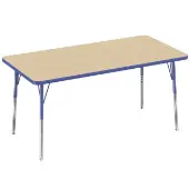 30 x 60 Rectangle Activity Table with Standard Legs Color Blue by Factory Direct Partners