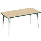 30 x 60 Rectangle Activity Table with Standard Legs Color Green by Factory Direct Partners