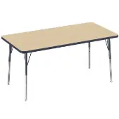 30 x 60 Rectangle Activity Table with Standard Legs Color Navy by Factory Direct Partners