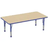 30 x 60 Rectangle Woodgrain Activity Table with Adjustable Chunky Legs Color Blue by Factory Direct Partners