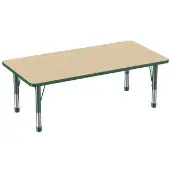 30 x 60 Rectangle Woodgrain Activity Table with Adjustable Chunky Legs Color Green by Factory Direct Partners