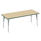 30 x 72 Rectangle La Madera Activity Table with Standard Legs Color Green by Factory Direct Partners