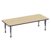 30 x 72 Rectangle Woodgrain Activity Table with Adjustable Chunky Legs Color Navy by Factory Direct Partners