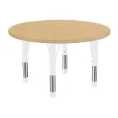 36 Round Thermofused Woodgrain Activity Table with Adjustable Chunky Legs Color White by Factory Direct Partners