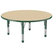 48 Round Woodgrain Activity Table with Adjustable Chunky Legs Color Green by Factory Direct Partners