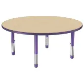 48 Round Woodgrain Activity Table with Adjustable Chunky Legs Color Purple by Factory Direct Partners