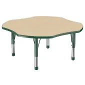 48 x 48 Clover Thermofused Woodgrain Activity Table with Adjustable Chunky Legs Color Green by Factory Direct Partners