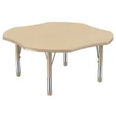 48 x 48 Clover Thermofused Woodgrain Activity Table with Adjustable Chunky Legs Color Sand by Factory Direct Partners