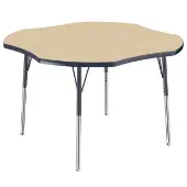 48 x 48 Clover Thermofused Woodgrain Activity Table with Adjustable Standard Legs Color Navy by Factory Direct Partners