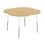 48 x 48 Clover Thermofused Woodgrain Activity Table with Adjustable Standard Legs Color White by Factory Direct Partners