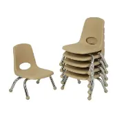 8 Stack Chair with Ball Glides 6 Piece Color Sand by Factory Direct Partners