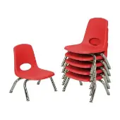 8 Stack Chair with Swivel Glides 6 Piece Color Red by Factory Direct Partners